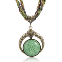 Collier ras du cou bohème ethnique avec pendentif rond, perles tissées, pour femme, vente en gros, bijoux fantaisie, accessoire, coffret cadeau, ensemble bohème
