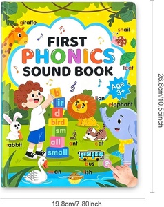 Livre audio interactif pour enfants, livre d'apprentissage parlant, livre d'histoires éducatif rechargeable, lecteur de livres avec boutons sonores - Product Image 4