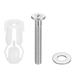 2 Stück WC-Sitzbefestigungen, obere Befestigungsschrauben mit Nylonmuttern für WC-Sitze mit Blindloch - Product Image 1