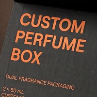 Boîte à parfum rigide de luxe personnalisée, style livre noir magnétique, emballage écologique pour cosmétiques et parfums, présentation double flacon