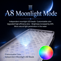 AIPAI NEW A8 III A8SE A8 Pro Lumière LED pour aquarium marin à spectre complet, contrôle par application WiFi, mode lumière de lune pour coraux SPS LPS