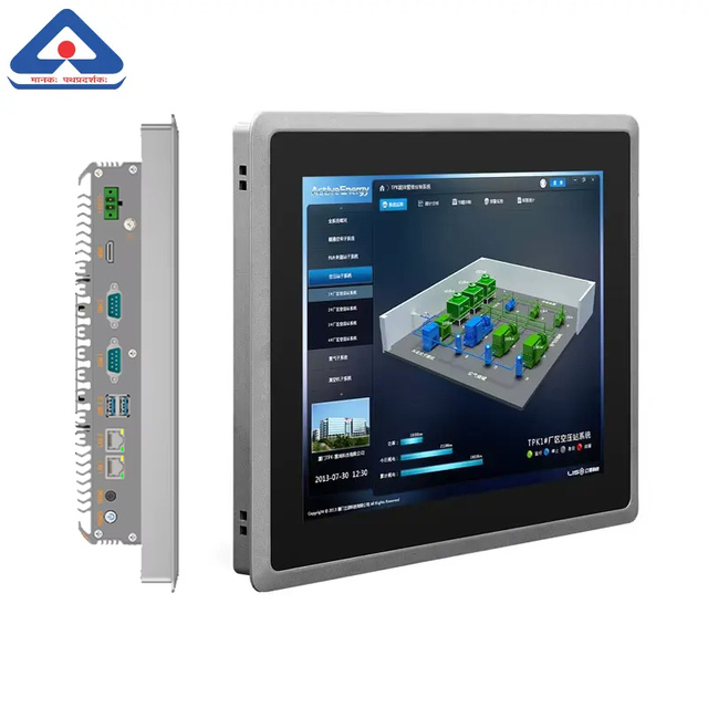 Touch Screen Industrial Computer All in One Pc Full Aluminum 10.4 12 15 17 19 Inch IP65 Fanless 3558U HMI Industrial  Panel Pc