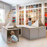 Bloques de Construcción Magnéticos de Fieltro, Casa de Juegos para Niños, Panel Acústico Modular de Poliéster para Jardín de Infancia, Hogar y Sala de Juegos Infantil