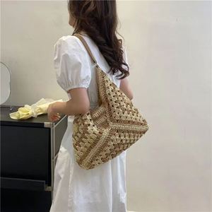 New Style Bohemian Woven Single Shoulder Women's Handbag Shopping Tote Holiday Travel Crochet Straw Beach <b>Bag</b> - Product Image 2