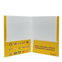 Carpeta de Presentación de Papel Kraft Marrón de Diseño Personalizado, Carpeta de Archivos de Documentos de Papel con Ranura para Tarjetas de Visita para la Oficina de la Escuela