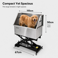 ALFAPET AP-911S MINI Baignoire de toilettage pour animaux de compagnie, Piscine de bain pour chiens, Baignoire de douche pour chiens, Baignoire pour animaux, Baignoire de toilettage pour animaux avec élévateur électrique