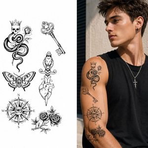 Tatuajes Temporales Herbales Resistentes al Agua, Serie Viaje Oceánico, Mariposa y <span class=keywords><strong>Luna</strong></span>, de Larga Duración, Éxito de Ventas Transfronterizo - Product Image 2