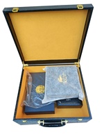 Étui en cuir PU avec boîte à charnière de tailles multiples de logo personnalisé avec boîte d'emballage en grain de crocodile
