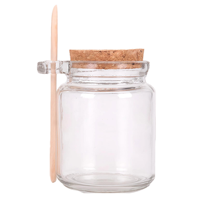 Botella Redonda de Vidrio para Condimentos de Cocina, 100ml 250ml, Recipientes para Almacenar Especias con Tapa de Madera y Cuchara de Madera - Product Image 1