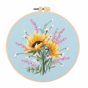 Kit Ponto Cruz Estampado Ponto Cruz Diy conjunto Bordado Starter Kit Conjunto Com Flores Plantas Padrão - Product Image 6