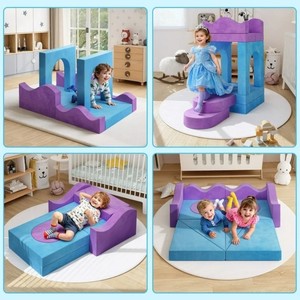Sofá Seccional Convertible de Espuma de 12 Piezas para Jugar, Bloques de Construcción para Niños y Niñas, Muebles para Sala de Juegos Interior - Product Image 4
