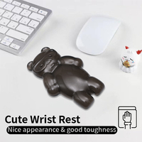 Tapis de souris de jeu personnalisé en silicone transparent avec impression de panda en cristal, résistant à l'eau et aux rayures