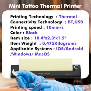 Oem di động Tattoo Printer Tattoo chuyển nhiệt Máy Photocopy máy tương thích với iOS/<span class=keywords><strong>Android</strong></span> xách tay A4 Máy in mini - Product Image 2