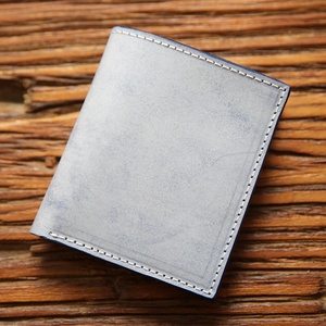 Italian Vegetable Tanned Leather Wallet Custom Slim Minimalist Card Holder Leather Men Wallet - Product Image 5