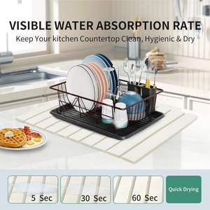 2025 nuevo superabsorbente diatomita tierra de diatomita piedra antideslizante secado rápido estera de baño de piedra plegable para Baño - Product Image 4