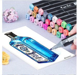 Ensemble de stylos <span class=keywords><strong>aquarelle</strong></span> 168 couleurs marqueurs huileux à <span class=keywords><strong>double</strong></span> tête en <span class=keywords><strong>feutre</strong></span> pour enfants avec sac en nylon marqueurs d'art peints à la main - Product Image 5