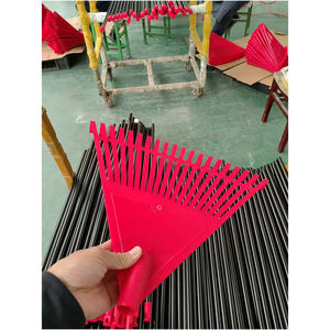 Râteau de jardin en plastique <span class=keywords><strong>20</strong></span> <span class=keywords><strong>dents</strong></span>, manche en acier rouge, marque HMJ, logo personnalisé, bonne qualité, râteau à feuilles pour pelouse et jardin - Product Image 2