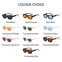 Lunettes de soleil tendance Sunray OEM&ODM, monture hexagonale épaisse et audacieuse en PC noir brillant, verres en PC, pour hommes et femmes, usage quotidien en extérieur