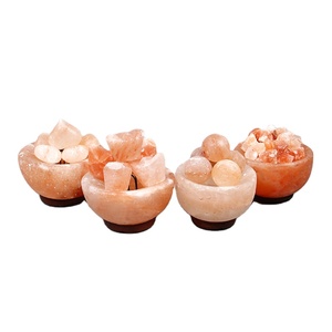 Fabbrica di vendita calda fuoco ciotola lampada di sale con pietre di sale per la decorazione d'interni - Product Image 2