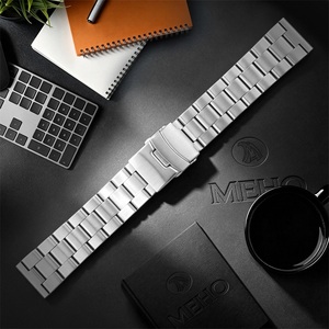 Bracelet de montre en acier inoxydable argenté, maillons de rechange pour montres de style professionnel et décontracté - Product Image 1