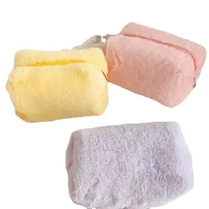 Hot Sale Cute Plush Soft Pencil Pouch Makeup Brush Case cute pencil bag Fluffy small cosmetic bag