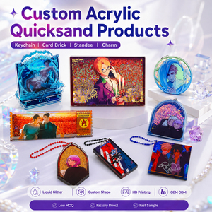 CNAWO Bestseller: Individueller Schlüsselanhänger mit flüssigem Treibsand-Öl und Acryl – Coole Mädchen-Taschenanhänger im <span class=keywords><strong>Anime</strong></span>-Stil - Product Image 1
