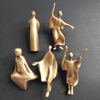 Poignée de meuble vintage en laiton massif, figurine humaine abstraite, bouton de tiroir créatif, décoration artistique pour armoire et placard