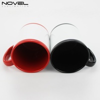 Mug en céramique vierge de 11 oz pour sublimation, mugs pleine couleur avec noir/bleu royal/rouge/bleu papillon/vert clair