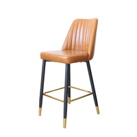 Chaises de bar en cuir PU nordique de luxe, best-sellers, avec structure en métal, chaises de bar hautes pour la cuisine