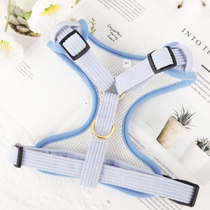 フロントクリップアタッチメントエスケーププルーフソフトコーデュロイ犬用ハーネス小型犬用中型大型パーソナライズロゴ高速配送 - Product Image 2