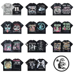 Camisetas Helly de Alta Calidad, Estilo Hip Hop, Vintage, con Letras, Antibacterianas, de Gran Gramaje, Streetwear, Oversize, Unisex - Product Image 1