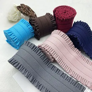 Xinran Custom 3D Jacquard Logo Cintura elástica de encaje 50mm de ancho Banda impresa con opciones de color personalizadas para mujeres - Product Image 1