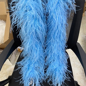 Đẹp Fluffy 2 mét dài đà điểu lông BOA trang trí đà điểu lông cho quần áo <span class=keywords><strong>Fancy</strong></span> Dress Wedding party trang trí - Product Image 1