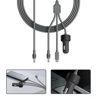 Cable de Carga para Auto VOITATOP con Conector Giratorio Sellado de 180 Grados, 3 en 1, DC 12-24V (Conductor de Cobre Puro de 18AWG), Revestimiento de Silicona