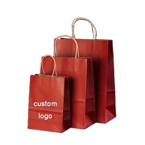 Wholesale Cheap Price Custom Printed Fashion Recyclable Food Brown Kraft Paper Bag 30cm 21cm 27cm 31cm 43cm 41cm high quality