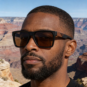 Gafas de Sol Polarizadas Lafuma con Marco Cuadrado para Hombre, Lentes de PC con Protección UV400, Marco Negro Tipo 3, para Uso en Exteriores - Product Image 1