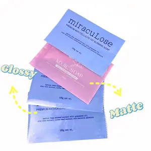 Customized printed Small Plastic Sachet Back Side Seal Bag Pillow Bag Soap Packaging Mylar Bags