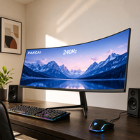 Moniteur incurvé ultra-large 5K DQHD 49 pouces 240 Hz 1 ms IPS, directement de l'usine, moniteur d'ordinateur 5K 120 Hz pour PC Gaming Cafe