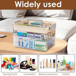 Multi-layer Rectangle Medicine <b>Box</b> Home Use Large-Capacity Portable Transparent PET Sealed Divided Storage <b>Box</b> - Product Image 4