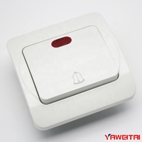 Interruptor de timbre con luz, pulsador de botón estándar europeo 10a 220-250v, Dingdong, 1 banda