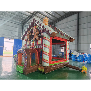 Castillo inflable comercial personalizado de PVC duradero con impresión digital para parque de Navidad, con tobogán y piscina. - Product Image 3