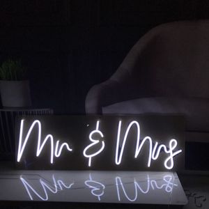Nouveauté : Enseigne néon Mr et Mme, personnalisée, faite à la main, joyeux anniversaire, lettres en acrylique LED, inscription « Happily <span class=keywords><strong>Ever</strong></span> <span class=keywords><strong>After</strong></span> », décoration intérieure, mariage - Product Image 2