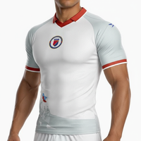 Maillot de football Haïti 2026WC Fédération Haïtienne de Football Essential HaitiSEATA Nouveau T-shirt décontracté respirant à col montant pour homme