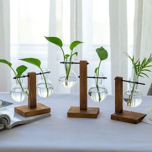 Idroponica Vaso di Fiori Dell'annata Desktop Pianta Terrari Fioriera Lampadina Vaso di Vetro Acqua Impianto di Propagazione Stazioni Libra Fioriera - Product Image 4