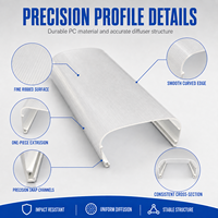 Cache diffuseur PC anti-jaunissement personnalisé, profilé en polycarbonate nervuré résistant aux chocs pour éclairage linéaire LED OEM ODM