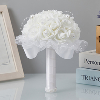 Accessoires de mariage anniversaire fiançailles saint valentin décoration fleurs rose pour mariée mariage bouquet de fleurs