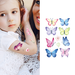 Fabricante <span class=keywords><strong>mariposa</strong></span> Rosa flor colorida <span class=keywords><strong>pierna</strong></span> muslo flor de loto pegatina tatuaje impermeable 3D brazo tatuaje pegatinas - Product Image 2