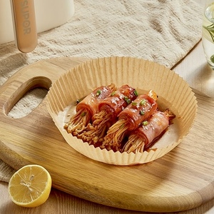 Papel para freidora de aire desechable, revestimiento de silicona, pergamino biodegradable, revestimiento para alimentos a prueba de aceite, revestimiento desechable para freidora de aire - Product Image 5