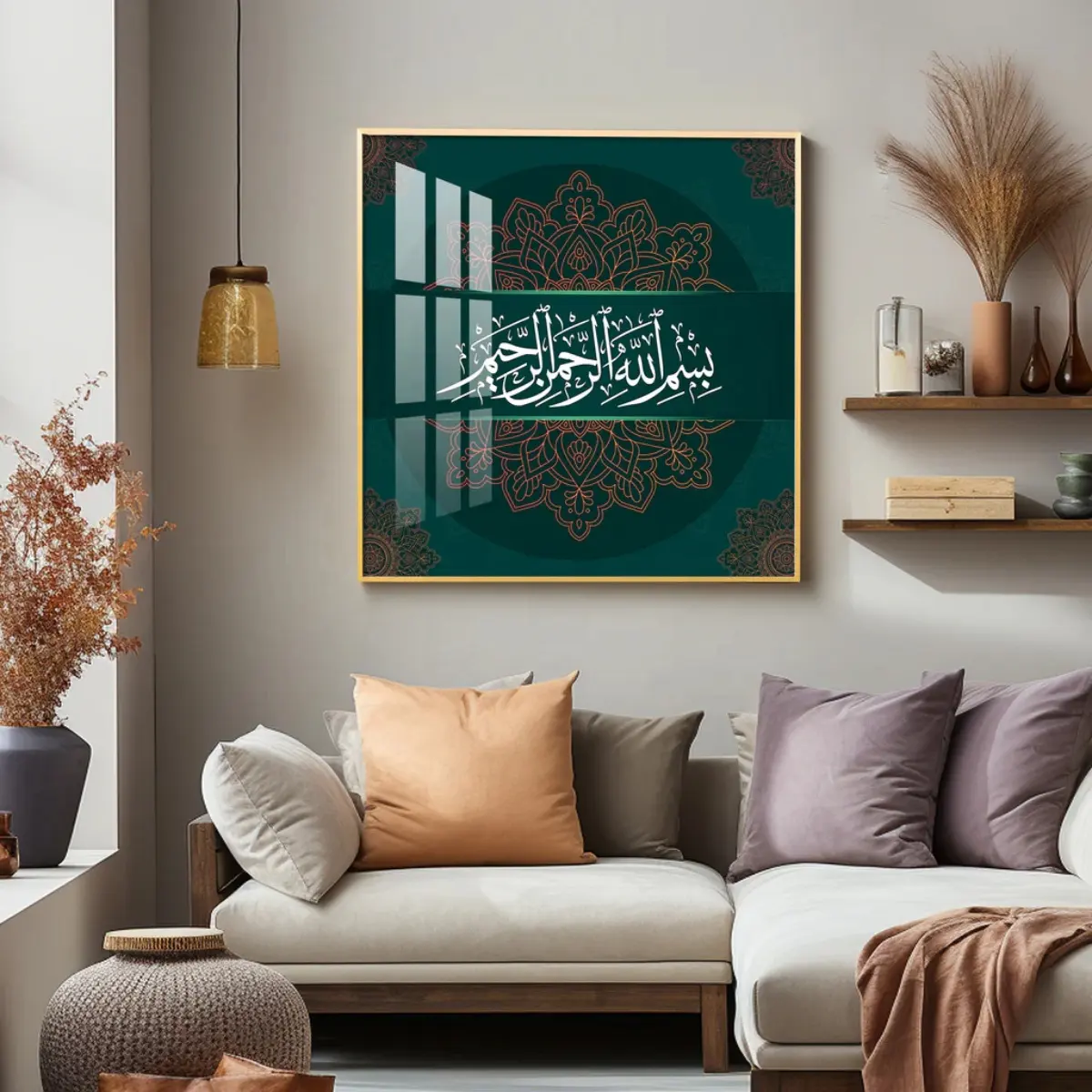 सुलेख इस्लामी सजावट इस्लामी उपहार क्रिस्टल चीनी मिट्टी के बरतन पेंटिंग दीवार कला अल्लाह दीवार सजावट घर के लिए इस्लाम सजावट