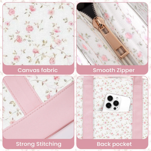 Persoonlijk Ondersteuning Custom Logo Grote Capaciteit Schattig Bloempatroon Vrouwen Boodschappentas Opslag Dagelijks Gebruik Draagbare Canvas Draagtas - Product Image 5